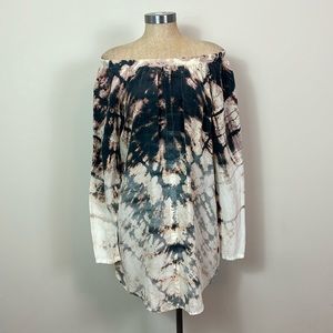 Hard Tails Dress Small Tye Dye Off the Shoulder Dress Made in USA